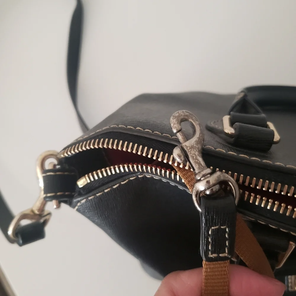 DOONEY & BOURKE Saffiano Leather Darcy Satchel Double Handles Removable Strap - Picture 3 of 16